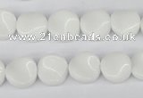 CTW08 15.5 inches 12mm twisted coin white agate beads wholesale