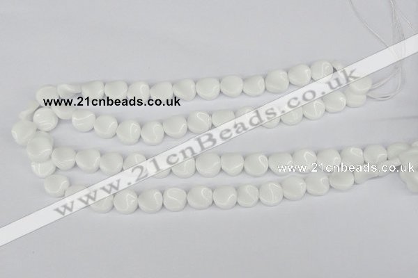 CTW08 15.5 inches 12mm twisted coin white agate beads wholesale