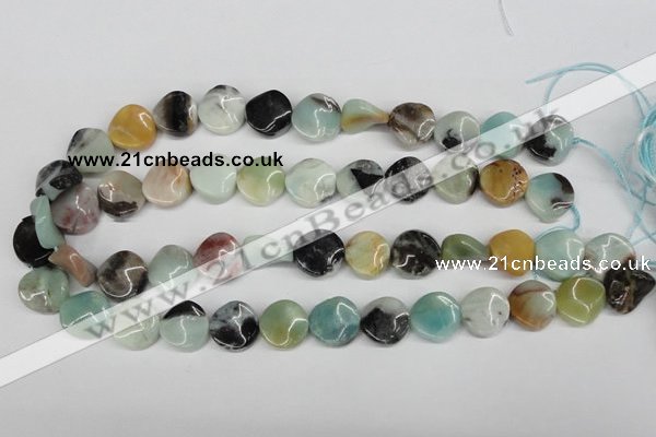 CTW10 15.5 inches 16mm twisted coin amazonite beads wholesale