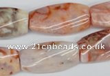 CTW107 15.5 inches 15*30mm twisted rectangle agate beads wholesale