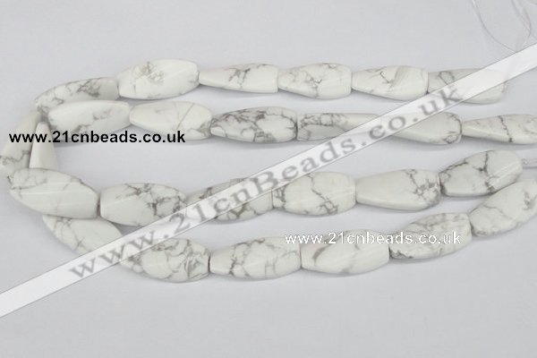 CTW109 15.5 inches 15*30mm twisted rectangle white howlite beads