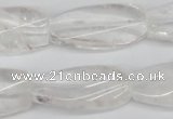 CTW110 15.5 inches 15*30mm twisted rectangle white crystal beads