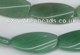 CTW111 15.5 inches 15*30mm twisted rectangle green aventurine beads