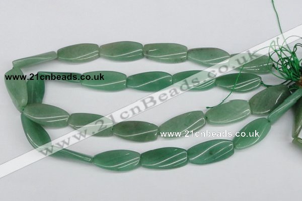 CTW111 15.5 inches 15*30mm twisted rectangle green aventurine beads