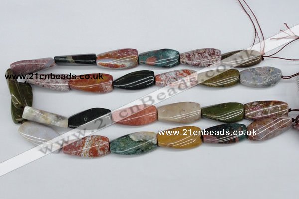 CTW113 15.5 inches 15*30mm twisted rectangle Indian agate beads