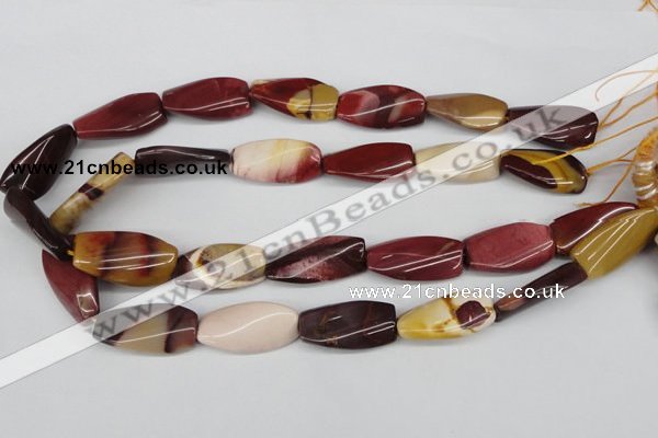 CTW116 15.5 inches 15*30mm twisted rectangle mookaite beads