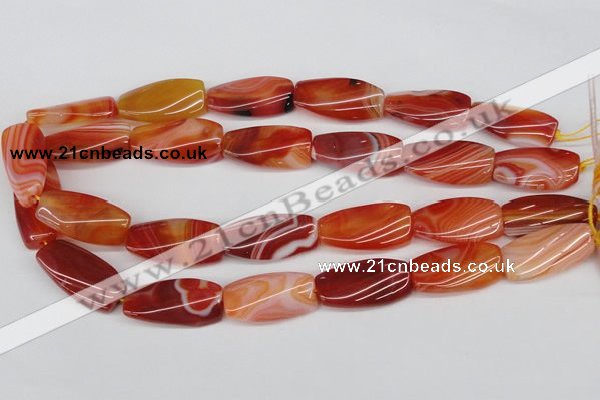 CTW117 15.5 inches 15*30mm twisted rectangle agate gemstone beads