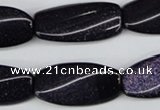 CTW118 15.5 inches 15*30mm twisted rectangle blue goldstone beads