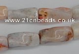 CTW124 15.5 inches 9*20mm twisted trihedron agate gemstone beads