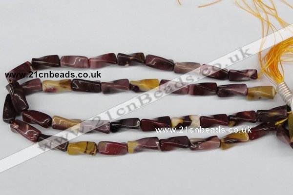 CTW125 15.5 inches 9*20mm twisted trihedron mookaite gemstone beads