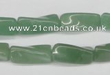 CTW129 15.5 inches 9*20mm twisted trihedron green aventurine beads