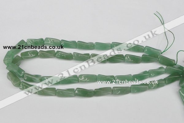 CTW129 15.5 inches 9*20mm twisted trihedron green aventurine beads