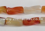 CTW130 15.5 inches 10*20mm twisted trihedron agate gemstone beads