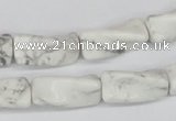 CTW134 15.5 inches 9*20mm twisted trihedron white howlite beads