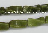 CTW138 15.5 inches 9*20mm twisted trihedron jade gemstone beads