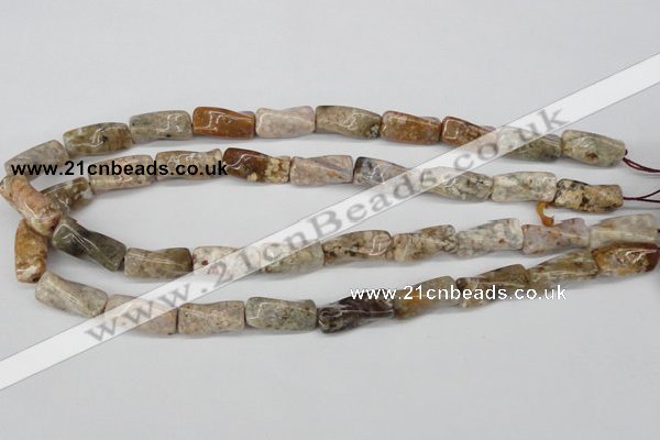 CTW139 15.5 inches 9*20mm twisted trihedron jasper gemstone beads