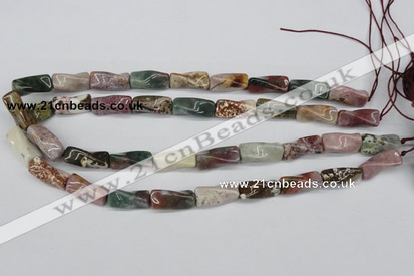 CTW144 15.5 inches 9*20mm twisted trihedron ocean agate beads