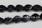 CTW146 15.5 inches 8*11mm twisted rice blue goldstone beads