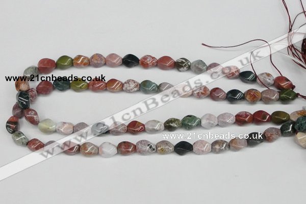 CTW149 15.5 inches 8*11mm twisted rice ocean agate gemstone beads