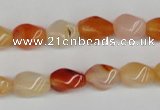 CTW150 15.5 inches 8*11mm twisted rice agate gemstone beads