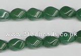 CTW152 15.5 inches 8*11mm twisted rice green aventurine beads