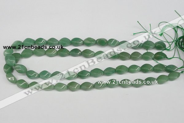 CTW157 15.5 inches 8*15mm twisted rice green aventurine beads