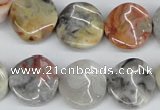 CTW16 15.5 inches 16mm twisted coin crazy lace agate beads wholesale