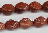 CTW161 15.5 inches 10*15mm twisted rice goldstone gemstone beads