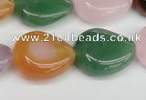 CTW165 15.5 inches 18*22mm twisted teardrop mixed gemstone beads