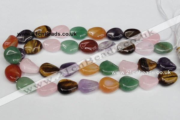 CTW165 15.5 inches 18*22mm twisted teardrop mixed gemstone beads