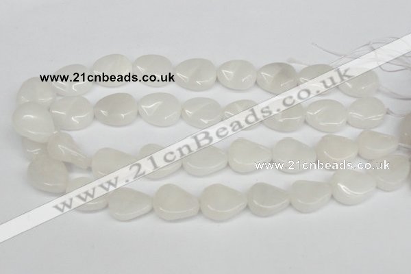 CTW166 15.5 inches 18*22mm twisted teardrop white jade gemstone beads