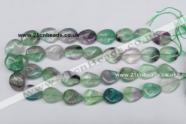 CTW167 15.5 inches 18*22mm twisted teardrop fluorite gemstone beads