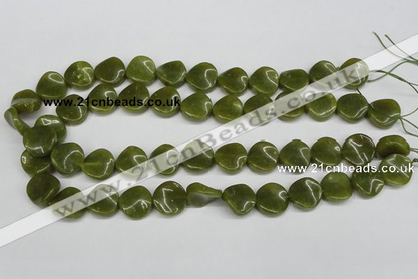 CTW17 15.5 inches 16mm twisted coin jade gemstone beads