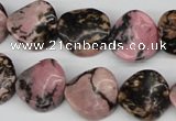 CTW24 15.5 inches 16mm twisted coin rhodonite beads wholesale