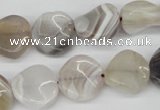 CTW25 15.5 inches 16mm twisted coin botswana agate beads wholesale