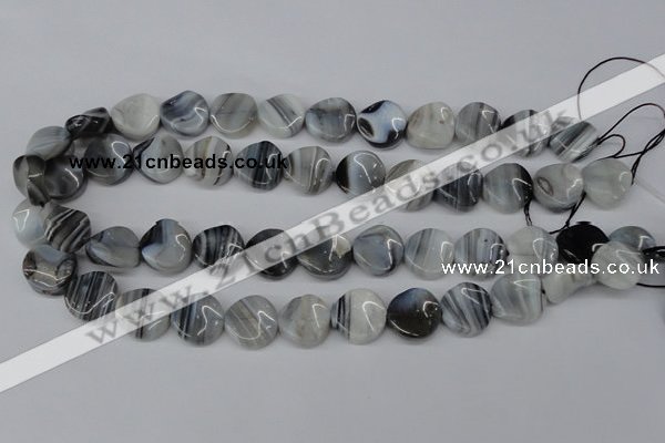 CTW27 15.5 inches 16mm twisted coin botswana agate beads wholesale