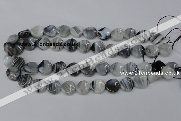 CTW27 15.5 inches 16mm twisted coin botswana agate beads wholesale