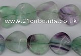 CTW30 15.5 inches 16mm twisted coin fluorite beads wholesale