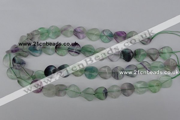 CTW30 15.5 inches 16mm twisted coin fluorite beads wholesale