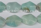 CTW301 15.5 inches 15*20mm wavy oval amazonite gemstone beads