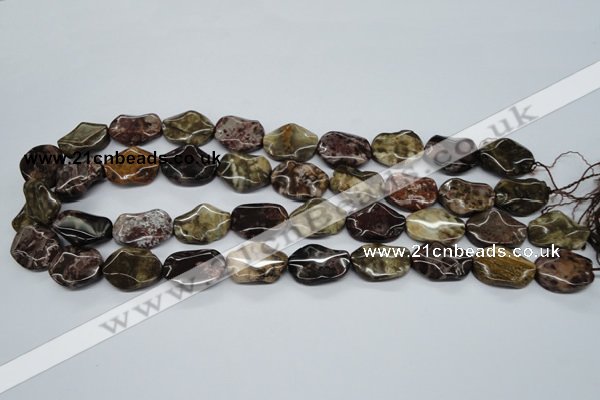 CTW302 15.5 inches 15*20mm wavy oval tiger jasper gemstone beads