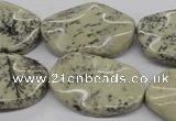 CTW306 15.5 inches 20*30mm wavy oval artistic jasper beads