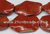 CTW308 15.5 inches 20*30mm wavy oval red jasper gemstone beads