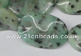 CTW309 15.5 inches 20*30mm wavy oval sesame jasper gemstone beads