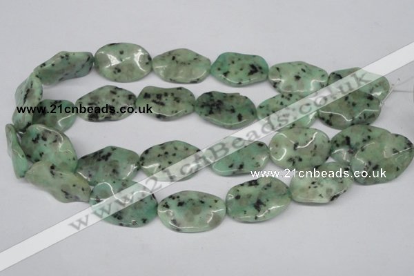 CTW309 15.5 inches 20*30mm wavy oval sesame jasper gemstone beads