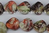 CTW31 15.5 inches 16mm twisted coin rainforest agate beads wholesale