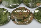 CTW310 15.5 inches 25*30mm wavy oval unakite gemstone beads