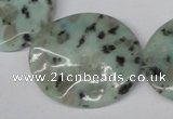 CTW313 15.5 inches 30*35mm wavy oval sesame jasper gemstone beads
