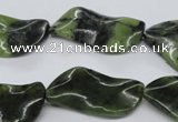 CTW318 15.5 inches 15*30mm wavy marquise Canadian jade beads