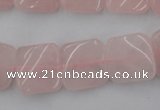 CTW350 15.5 inches 16*16mm twisted square rose quartz beads